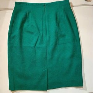 Vintage Jones New York Back Zip Wool Pencil Skirt Women's Size 10, Emerald green